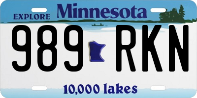 MN license plate 989RKN