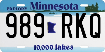 MN license plate 989RKQ
