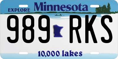 MN license plate 989RKS