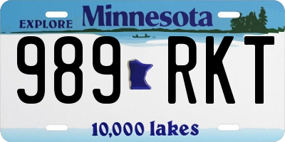 MN license plate 989RKT
