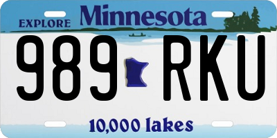 MN license plate 989RKU