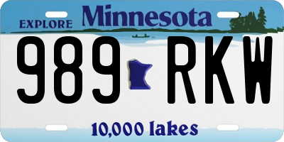 MN license plate 989RKW
