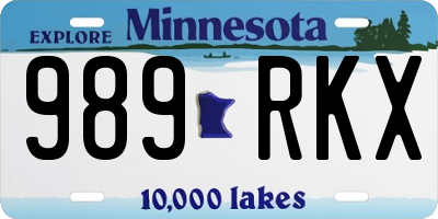 MN license plate 989RKX
