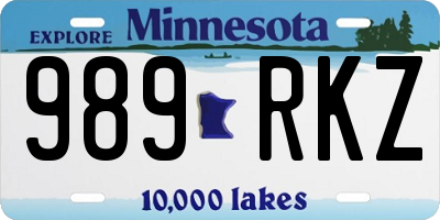 MN license plate 989RKZ