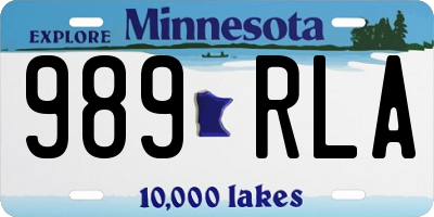 MN license plate 989RLA