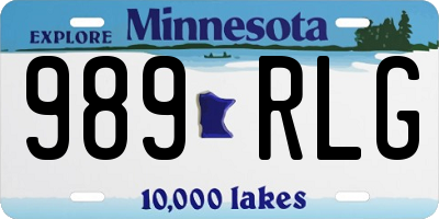 MN license plate 989RLG