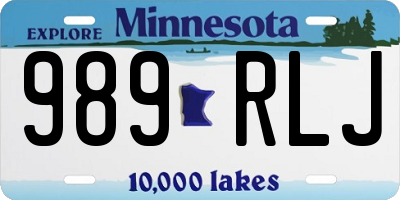 MN license plate 989RLJ