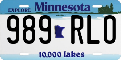 MN license plate 989RLO