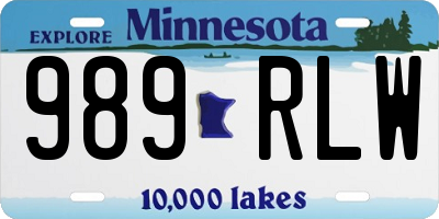 MN license plate 989RLW