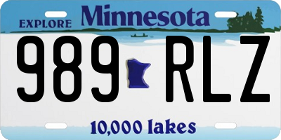 MN license plate 989RLZ