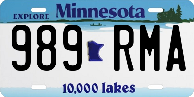 MN license plate 989RMA
