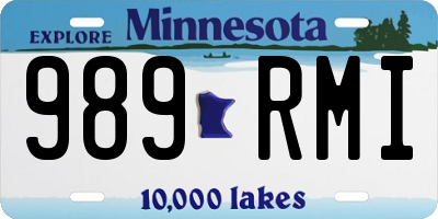 MN license plate 989RMI