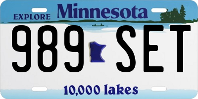 MN license plate 989SET