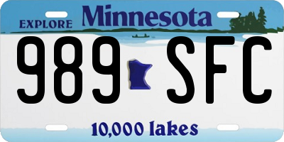 MN license plate 989SFC