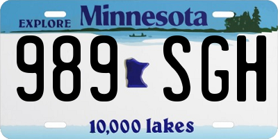 MN license plate 989SGH