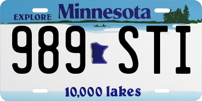 MN license plate 989STI