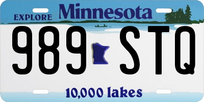 MN license plate 989STQ