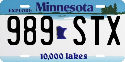 MN license plate 989STX