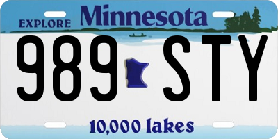 MN license plate 989STY