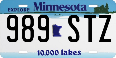 MN license plate 989STZ