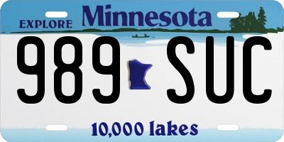 MN license plate 989SUC