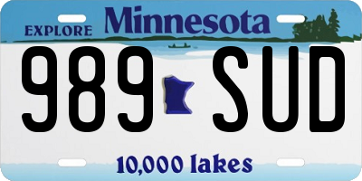 MN license plate 989SUD