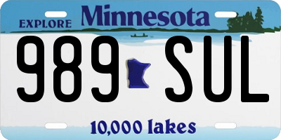 MN license plate 989SUL
