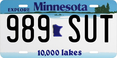MN license plate 989SUT