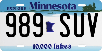 MN license plate 989SUV