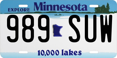 MN license plate 989SUW