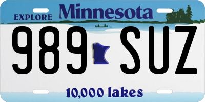 MN license plate 989SUZ