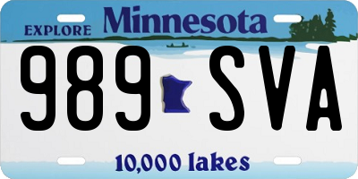 MN license plate 989SVA