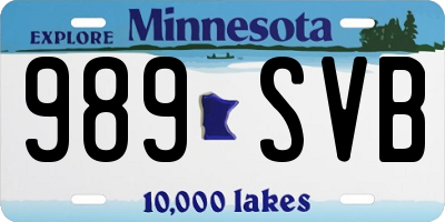 MN license plate 989SVB