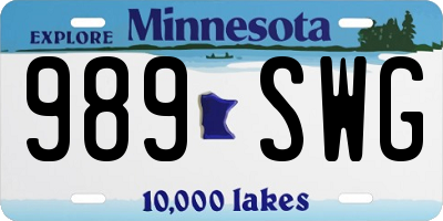 MN license plate 989SWG