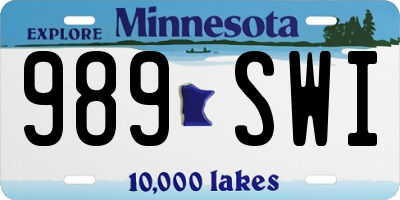 MN license plate 989SWI