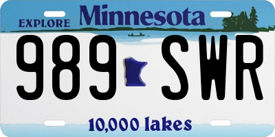 MN license plate 989SWR