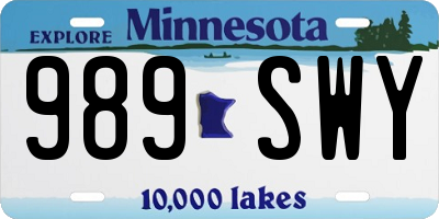 MN license plate 989SWY