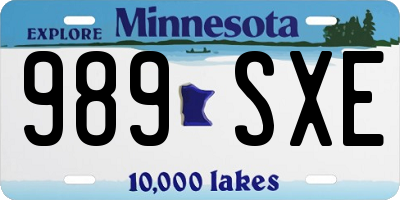 MN license plate 989SXE
