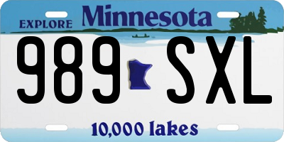 MN license plate 989SXL
