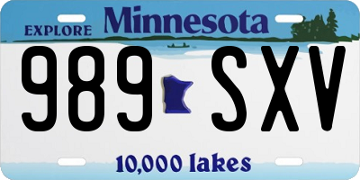 MN license plate 989SXV