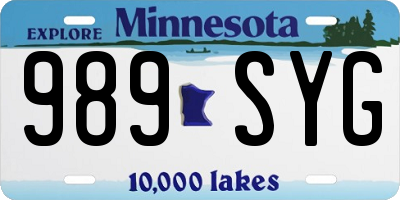 MN license plate 989SYG