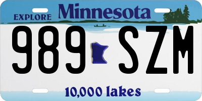 MN license plate 989SZM