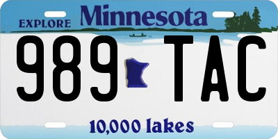 MN license plate 989TAC