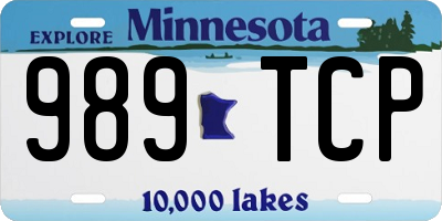 MN license plate 989TCP