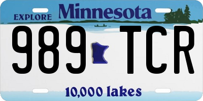 MN license plate 989TCR