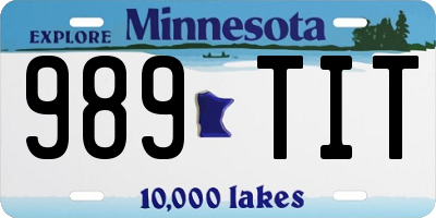 MN license plate 989TIT