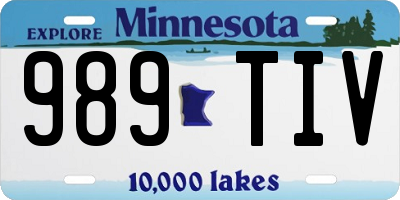 MN license plate 989TIV