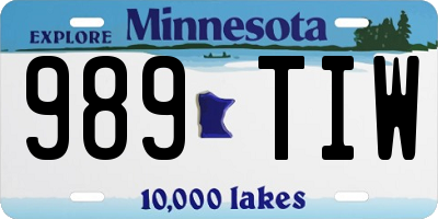 MN license plate 989TIW