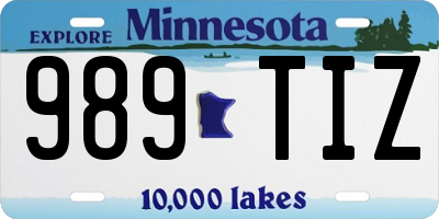 MN license plate 989TIZ