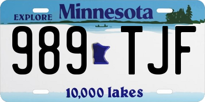 MN license plate 989TJF